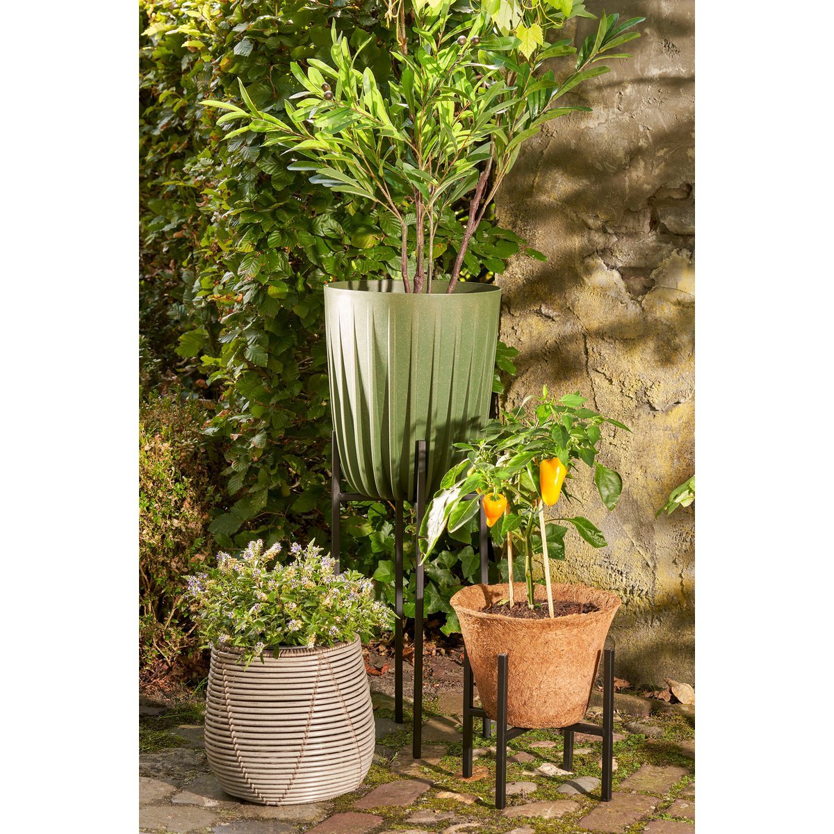 Lungo Bloempot - H36 x Ø30cm - Groen