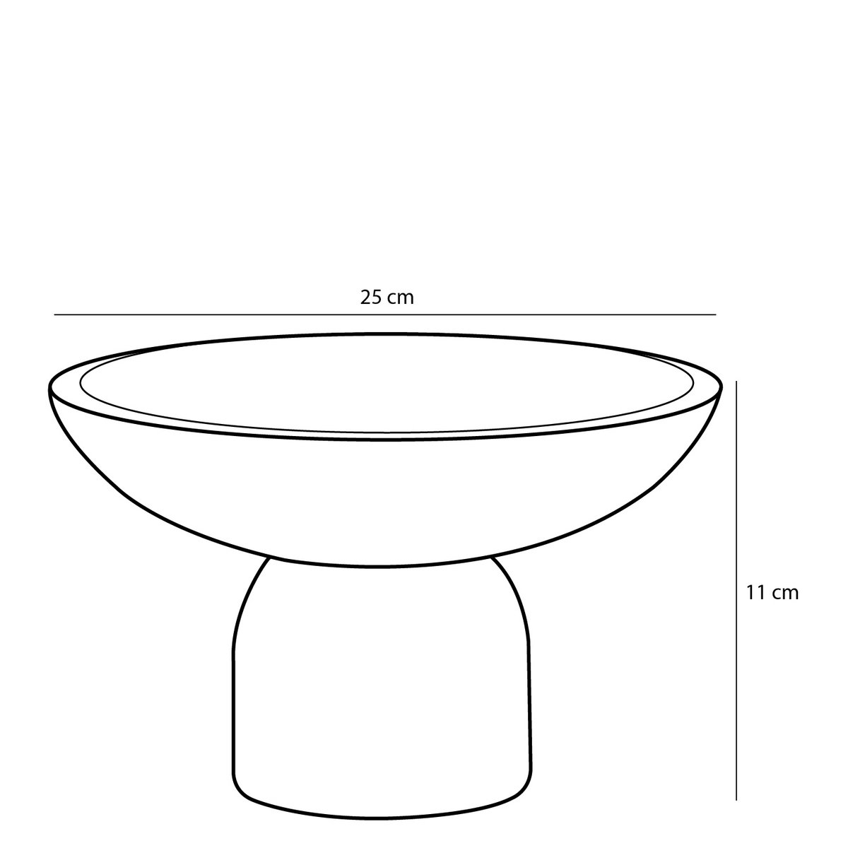 Schaal op Voet Finnos - H11 x Ø25 cm - Marmer