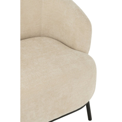 Loungestoel Mars Populierenhout/Schuim Beige