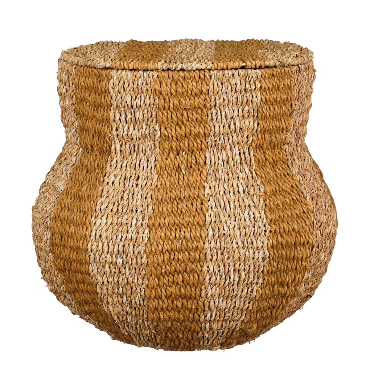 Opbergmand met Deksel Tacoma - H47 x Ø50 cm - Jute - Geel