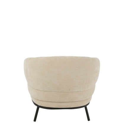 Loungestoel Mars Populierenhout/Schuim Beige