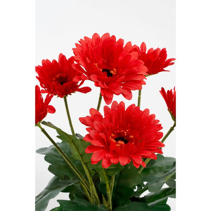 Gerbera Kunstplant in Bloempot Stan - H35 x Ø30 cm - Rood