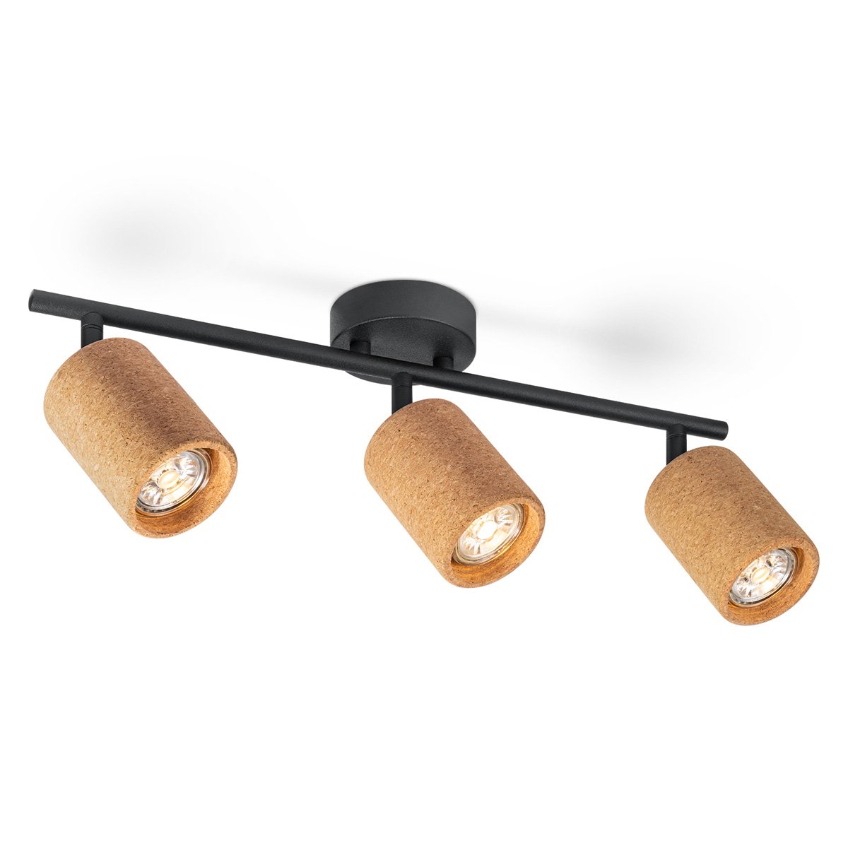 Opbouwspot Cork 3 - incl. dimbare LED lamp - zwart