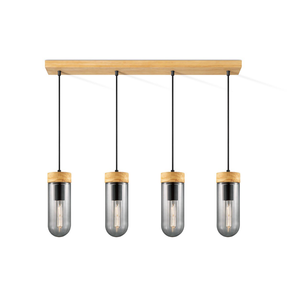 Hanglamp Capri - rook glas - 80x10x132cm