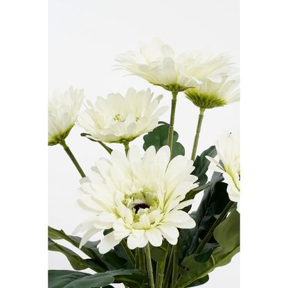 Gerbera Kunstplant in Bloempot Stan - H35 x Ø30 cm - Wit