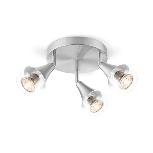 Opbouwspot Vaya 3 - incl. dimbare LED lamp - staal