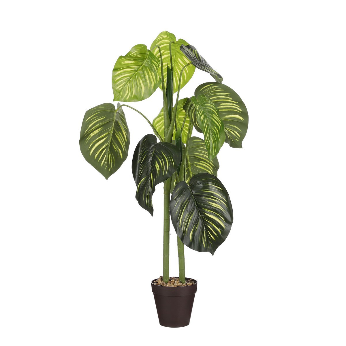 Caladium Kunstplant in Bloempot - H100 x Ø50 cm - Groen 