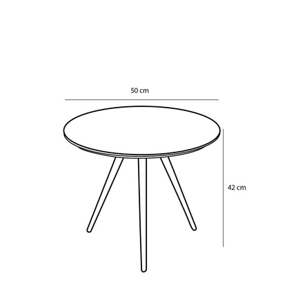 Jailey Bijzettafel - Set van 2 - H49 x Ø50 cm - Gerecycled Hout - Bruin