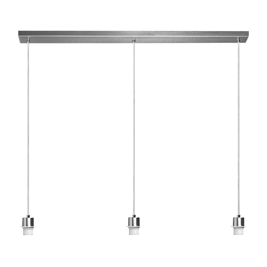 Hanglamp Beam 3 98/9.5/15-100cm - Geborsteld staal