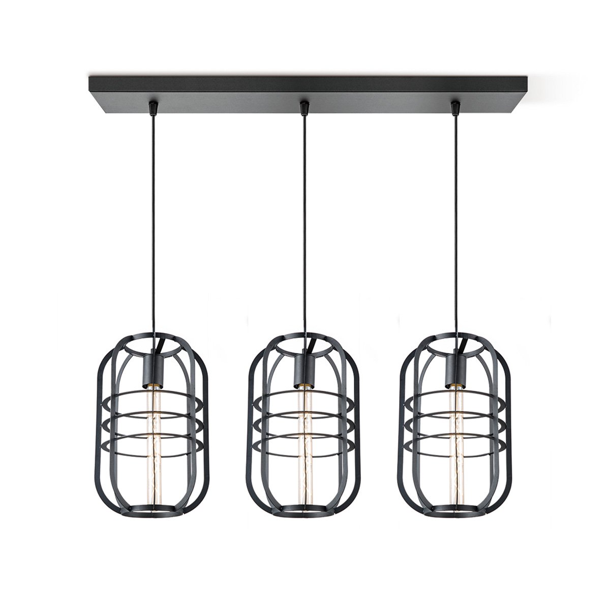 Hanglamp Nero - Zwart - 104x24x141cm