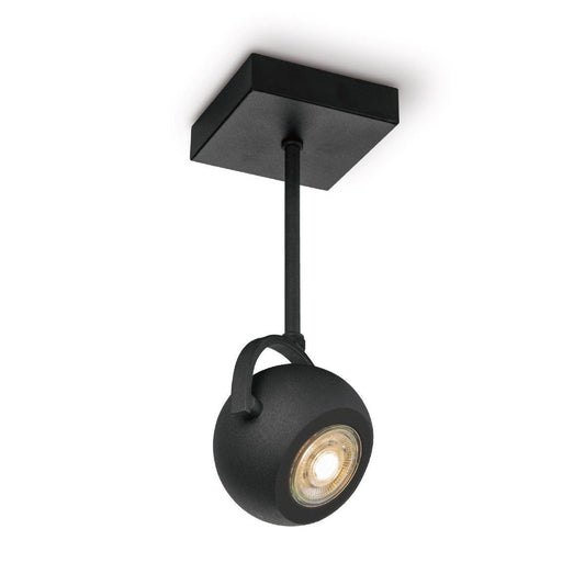 Opbouwspot Nop - incl. dimbare LED lamp - zwart