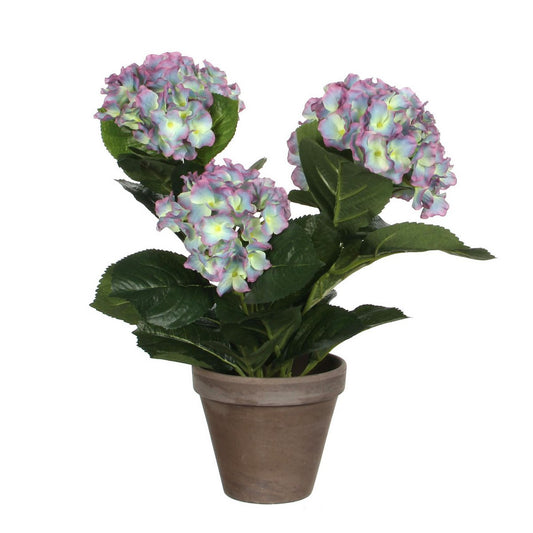 Hortensia Kunstplant in Bloempot Stan - H40 x Ø35 cm - Paars