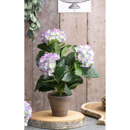 Hortensia Kunstplant in Bloempot Stan - H45 x Ø45 cm - Lichtpaars