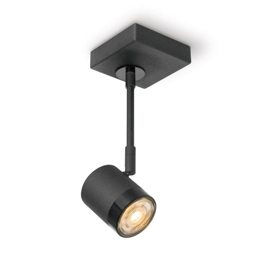 Opbouwspot Manu - incl. dimbare LED lamp - zwart