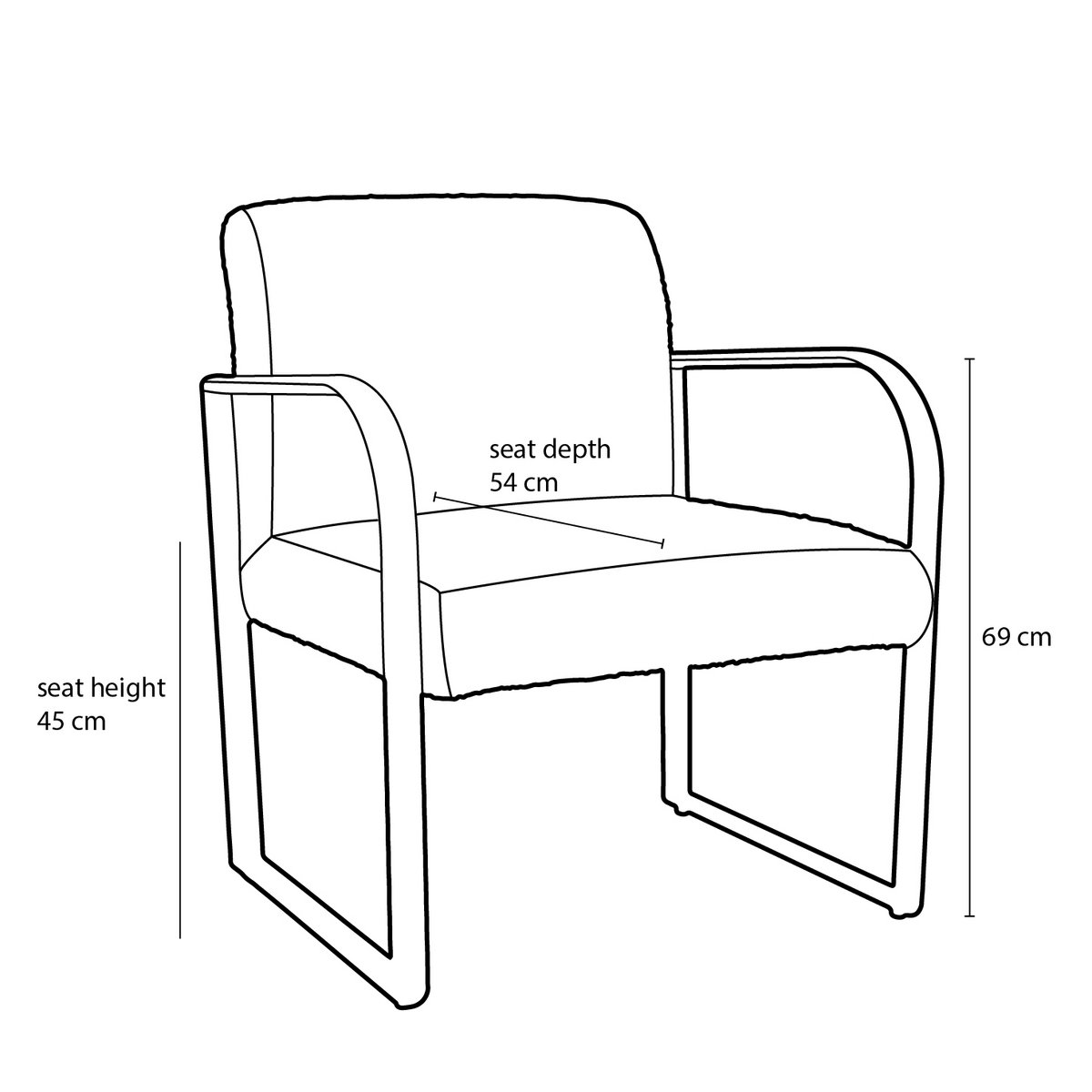 Symon Fauteuil - L72 x B69 x H81 cm - Terra