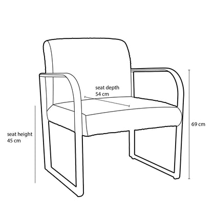 Symon Fauteuil - L72 x B69 x H81 cm - Terra