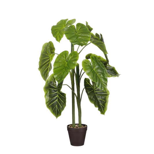 Alocasia Kunstplant in Bloempot - H100 x Ø50 cm - Groen 