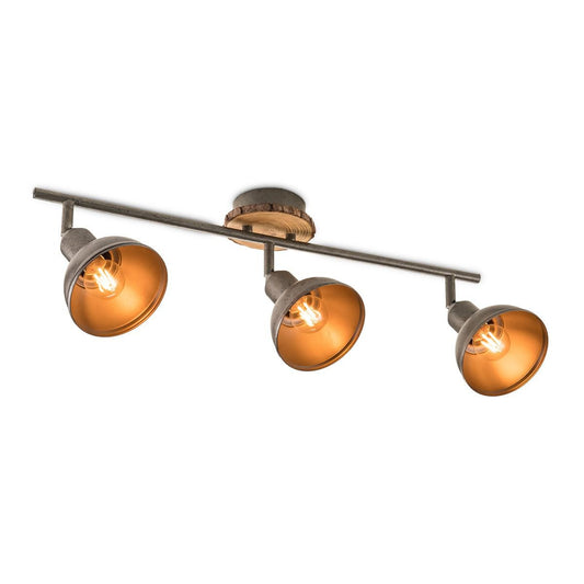 Opbouwspot Denver 3 - incl. dimbare LED-lamp - hout